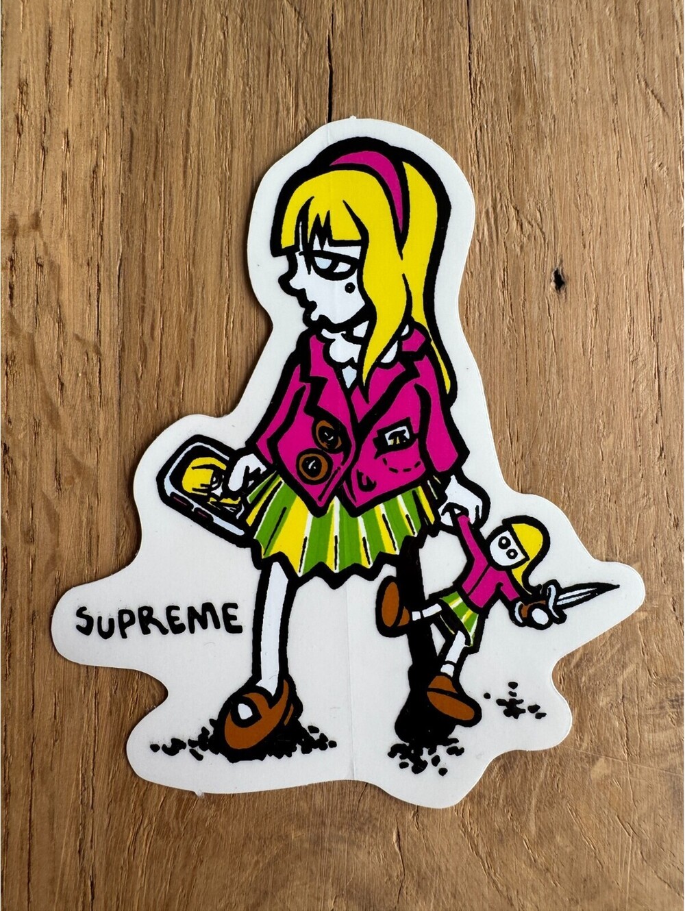SUPREME NYC Sticker Box Logo Suzie Switchblade Sticker